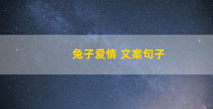 兔子爱情 文案句子